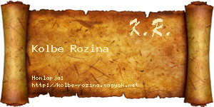 Kolbe Rozina névjegykártya